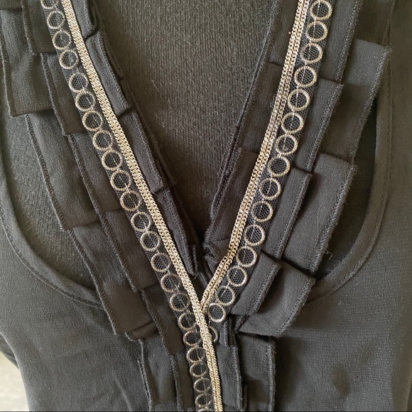 Robbi Nikki Ruffled Chain Trim Club Sheer Tank - Picture 7 of 8